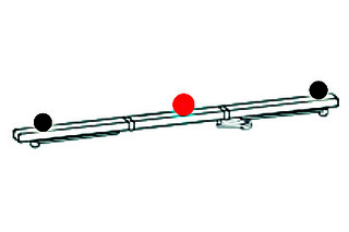 Guide di scorrimento con regolatore della sequenza di chiusura DORMAKABA GSR-EMR 2 XEA BG
