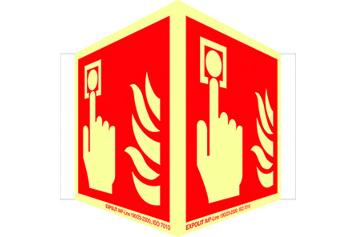 Symboles de protection contre l'incendie à longue photoluminescence