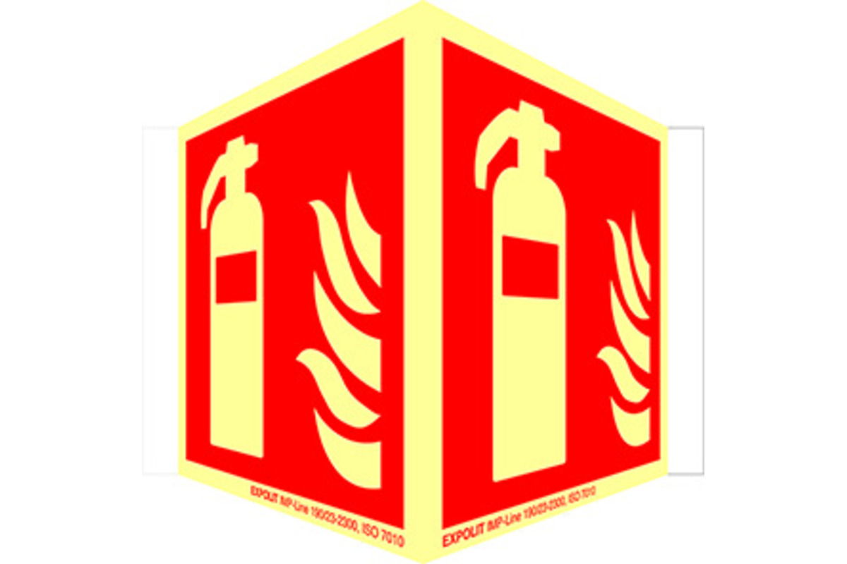 Langnachleuchtende Brandschutzsymbole