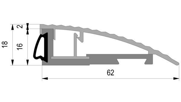 Profils de seuils de portes ALUMAT avec joint