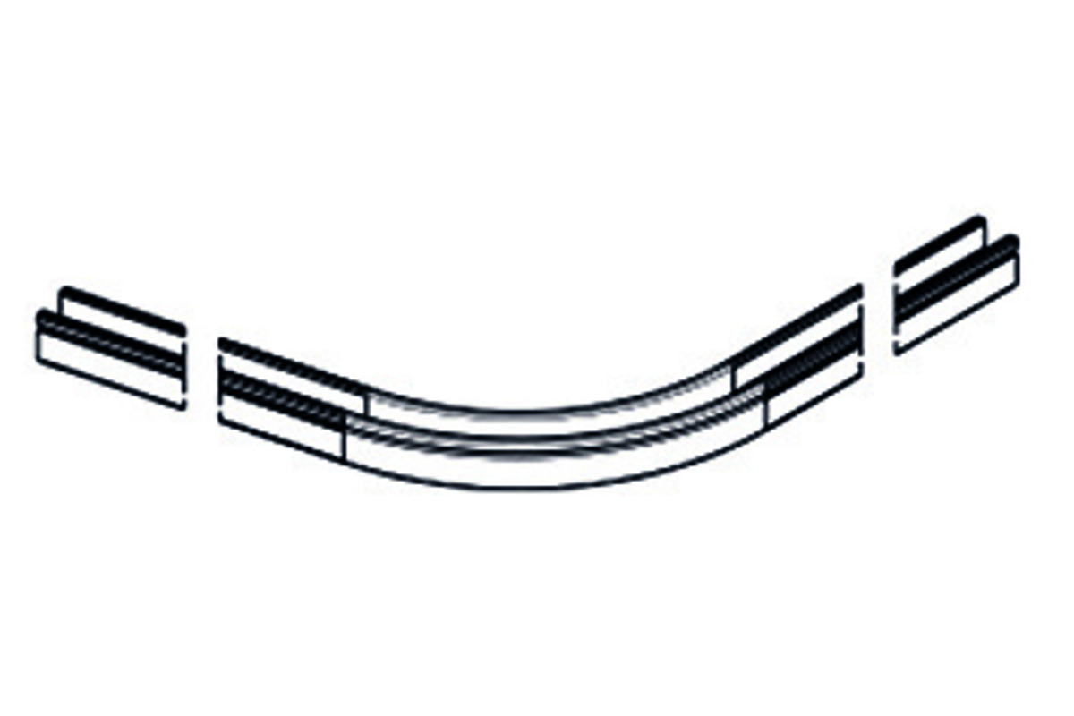 Rail de guidage courbé HAWA 75° long.du côté d'angle 500 mm