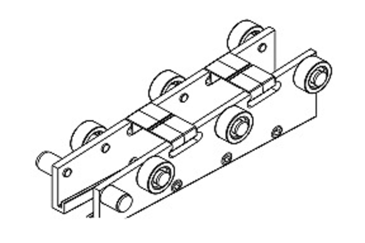 Laufwerk HAWA 6-rollig, mit kunststoffbesch. Kugellager