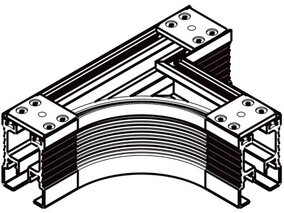 Rail segment courbé pour le parcage droite