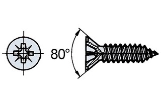 Viti per lamiere con testa svasata