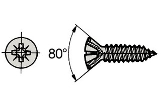 Vis à tôle tête goutte de suif A2