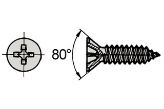 Viti per lamiere con testa svasata A2