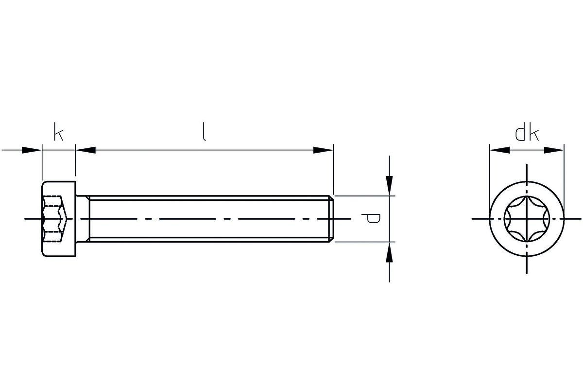 Vis à tête cylindrique A2 OK-LINE avec TX tête basse ISO 14580