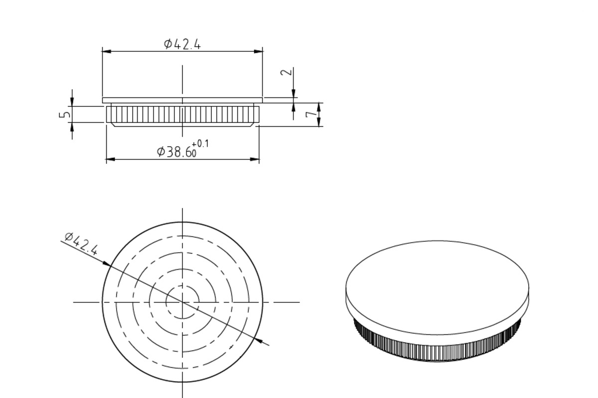 Embout de main courante OK-LINE plat | opo.ch