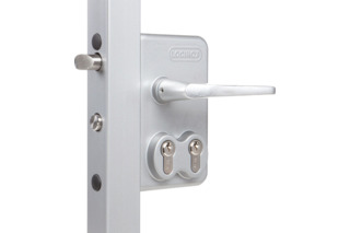 Industrieschloss LOCINOX mit 2-fach-Zylinderausschnitt für Drehtore Industrieschloss LOCINOX mit 2-fach-Zylinderausschnitt für Drehtore
