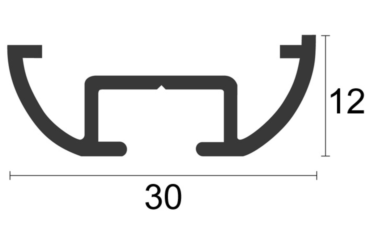 Binari per tende HAMOTEC con scanalatura di scorrimento Maxi HM-212