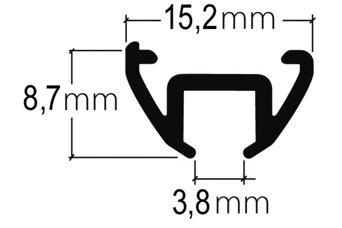 Binari per tende HAMOTEC con scanalatura di scorrimento Mini HM-260
