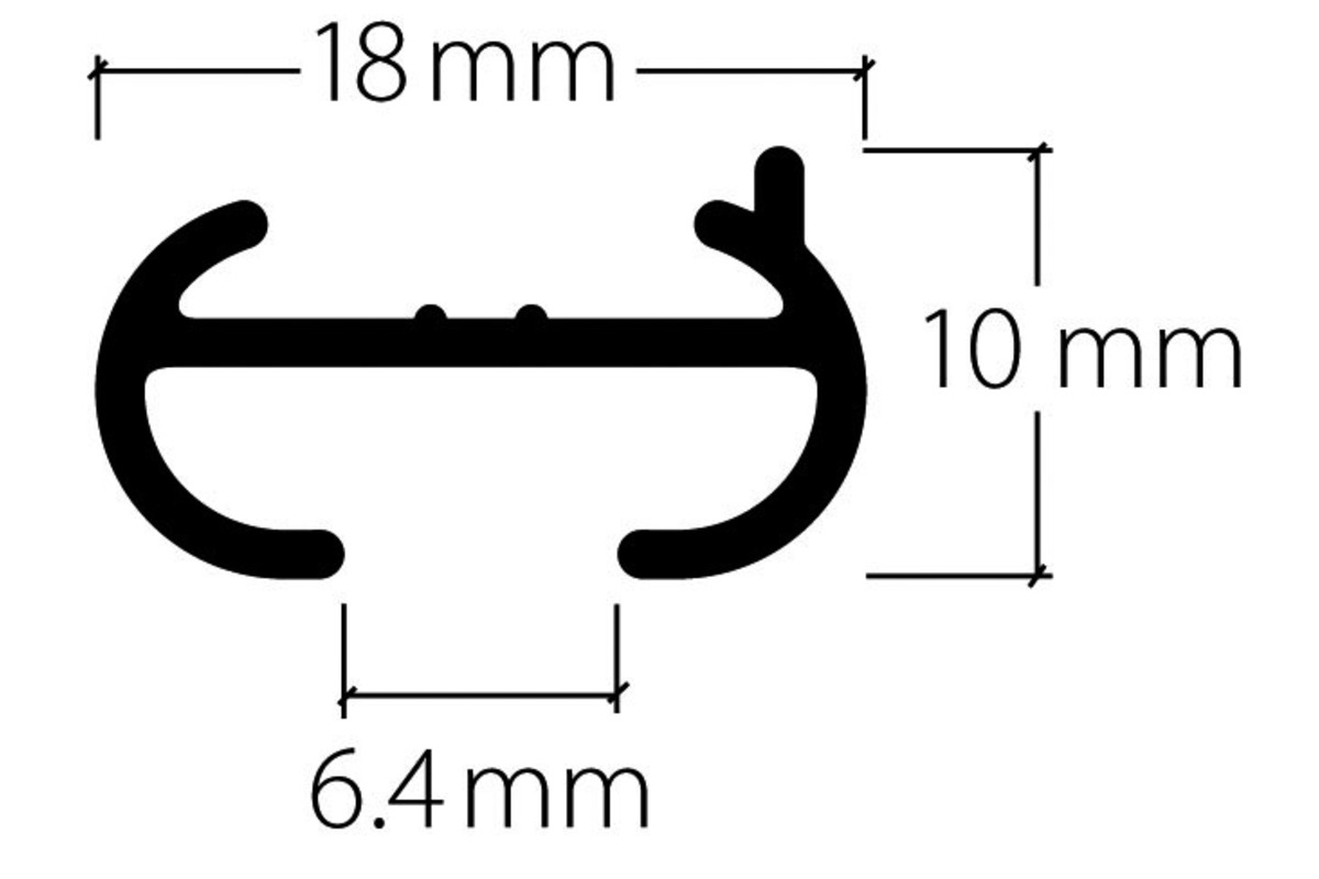 Binari per tende HAMOTEC con scanalatura di scorrimento Maxi HM-207