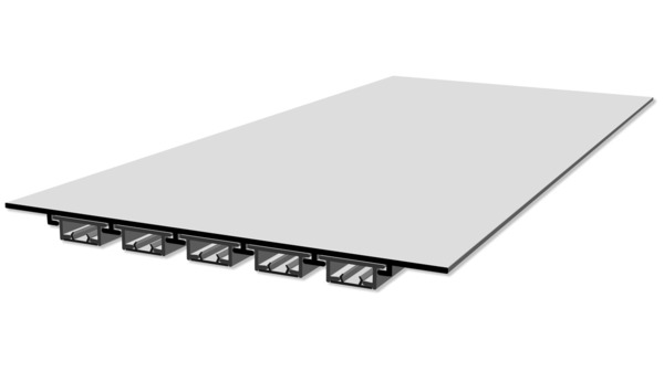 Unterputz-Flächenvorhangprofil-System HAMOTEC mit Maxi-Laufnut VS57 HM-20600-GP5