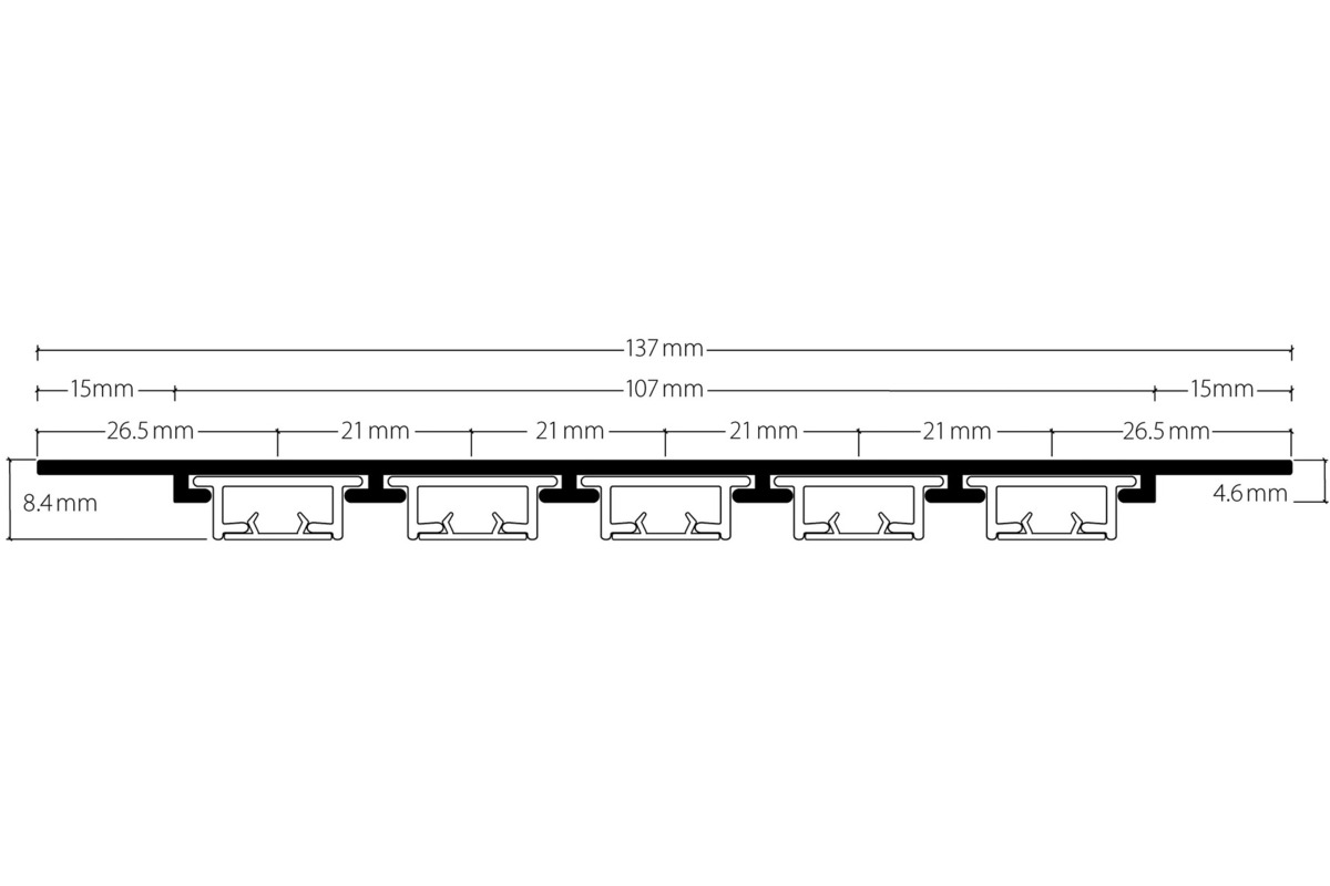 Système rails pour rideaux HAMOTEC grande surface Maxi VS57 HM-20600-GP5