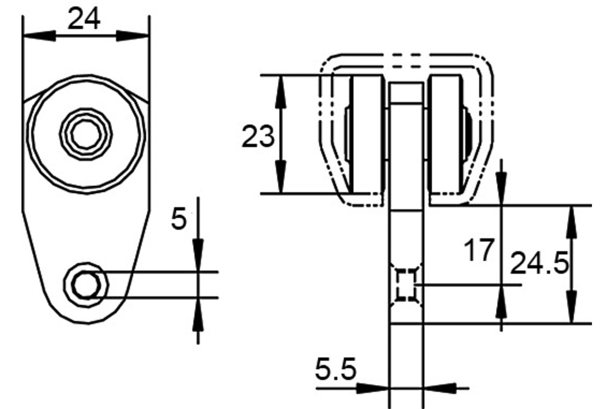 Rouleau de rideau sans roulement à billes pour système de rideau HELM-31