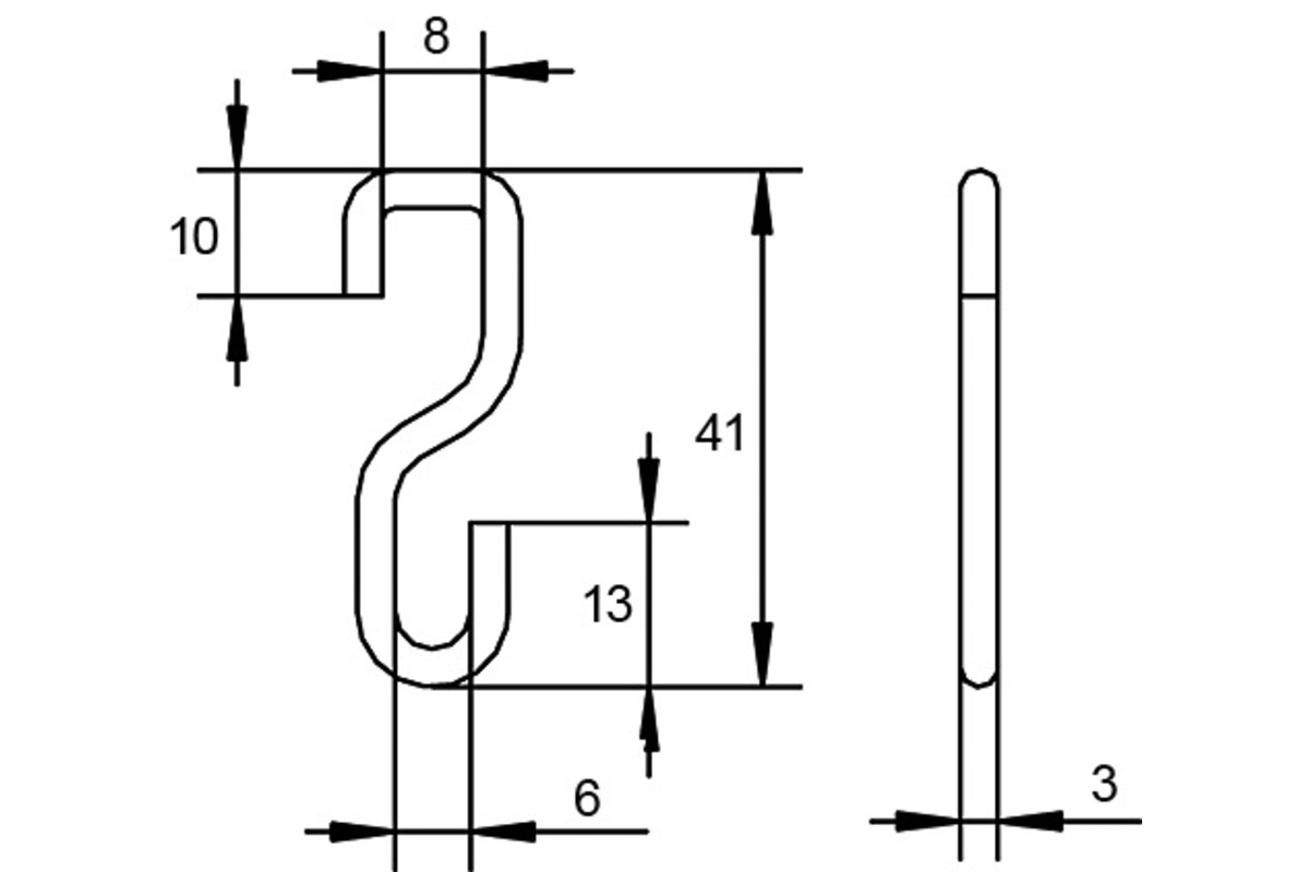 Crochet de suspension pour système de rideaux HELM 331-10