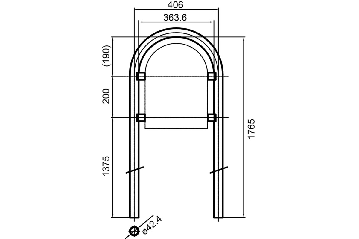 Supporti tubolari ad arco ø 42 mm HUBER