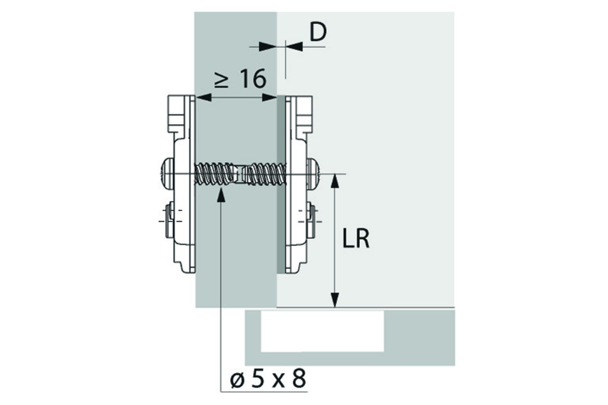 Plaques de montage cruciforme HETTICH Sensys/Intermat 8099, montage d'angle et sur cloison