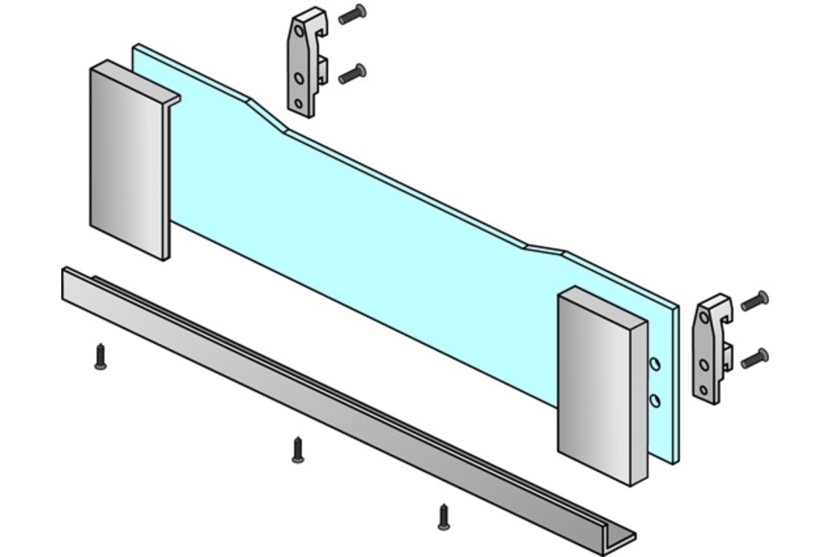 Eckverbinder für Glas-Frontblende Exclusiv