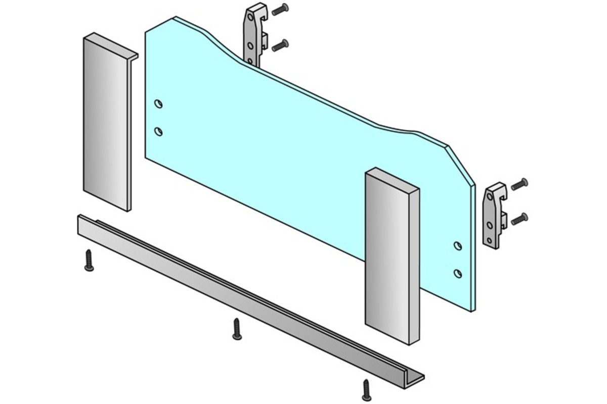 Eckverbinder für Glas-Frontblende Exclusiv