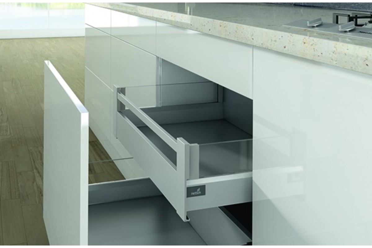 Tiroir / tiroir intérieur complet HETTICH ArciTech, argent/blanc