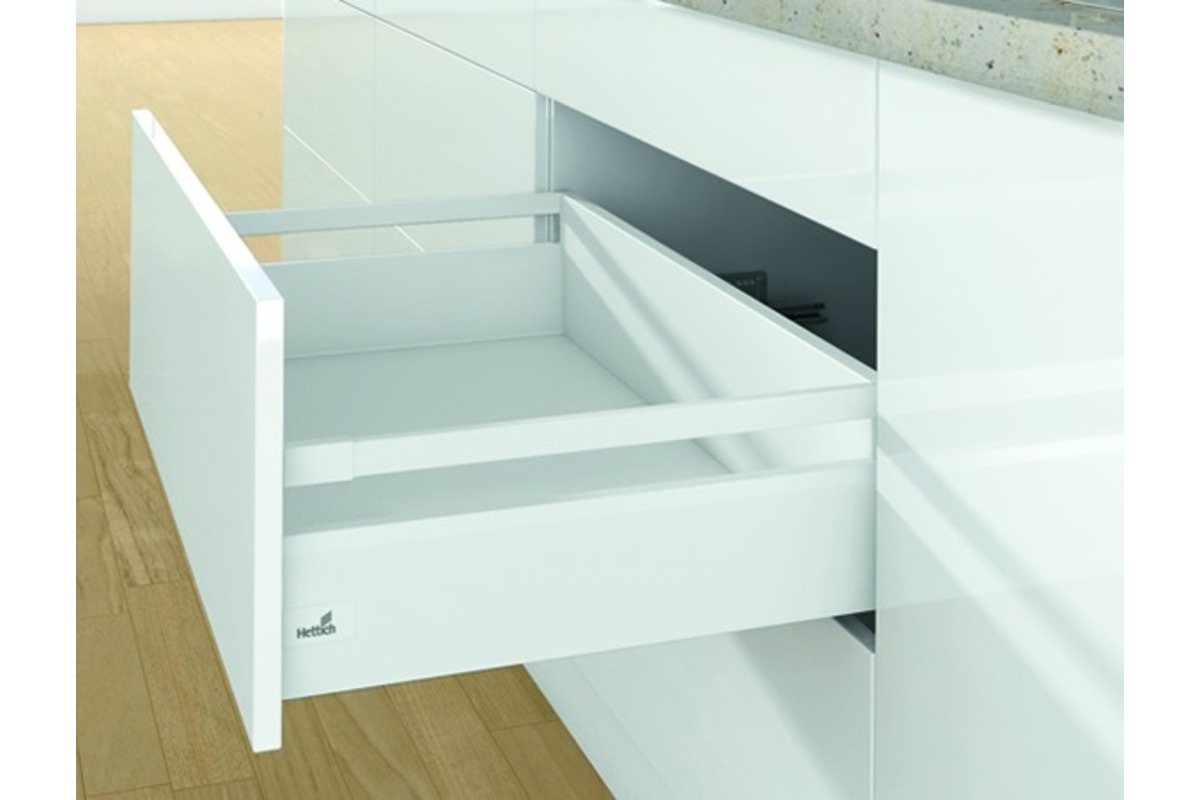 Kits complets tiroir / tiroir intérieur HETTICH ArciTech avec reling, blanc