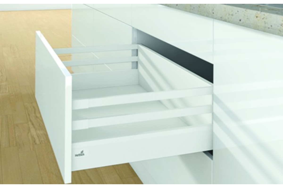 Kits complets tiroir / tiroir intérieur HETTICH ArciTech avec reling, blanc