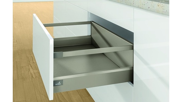 Kits complets tiroir / tiroir intérieur HETTICH ArciTech avec reling, champagner
