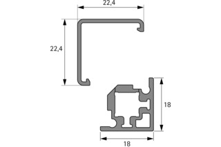 Set di ferramenta profilo angolare in vetro e profilo di copertura HETTICH Cadro per FurnSpin