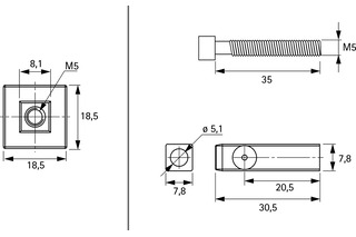 Chiodi HETTICH Cadro incl. viti a testa cilindrica