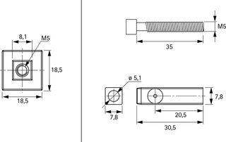 Pointes HETTICH Cadro incl. vis têtes cylindriques