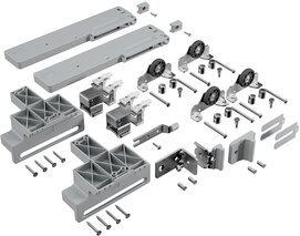 Kits de pièces de coulissage avec amortissement intégré HETTICH TopLine 1 pour une armoire à 2 portes