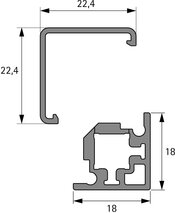 Kit de ferrures profilé d'angle en verre et profilé de recouvrement HETTICH Cadro pour FurnSpin