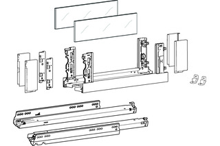 Kit completi cassetto HETTICH AvanTech YOU Inlay 187, 40 kg
