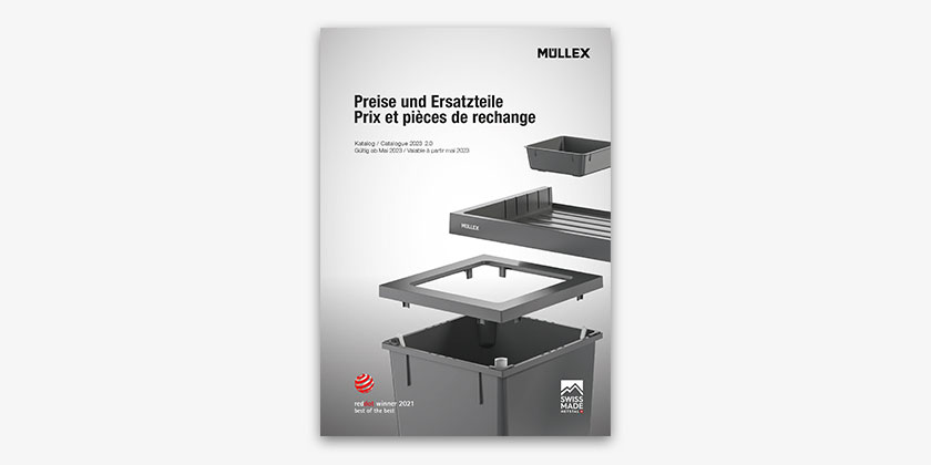 Auf über 60 Seiten Preise und Ersatzteile für MÜLLEX Abfalltrennsysteme
