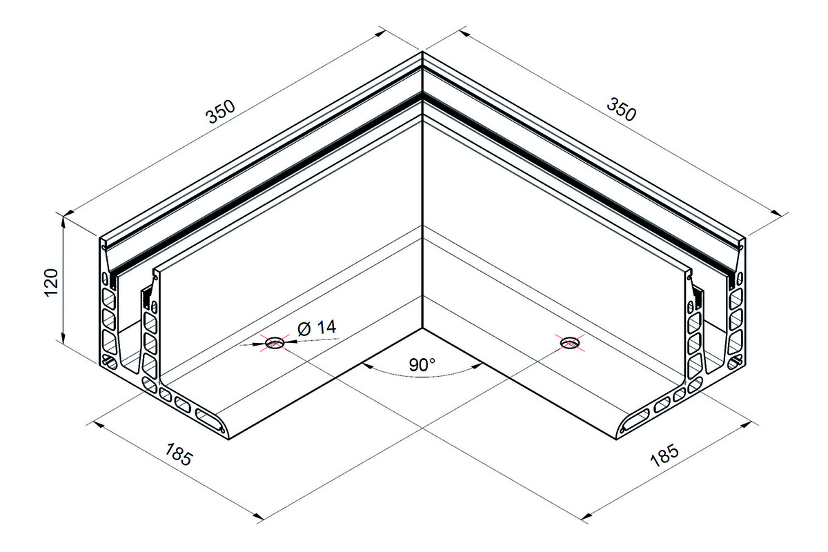 Kit d’angolo interno per profili di ringhiera tutto vetro PAULI+SOHN cp-1440 1451