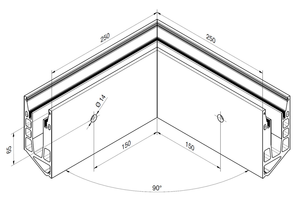 Kit d’angolo esterno per profili di ringhiera tutto vetro PAULI+SOHN cp-1443 1455