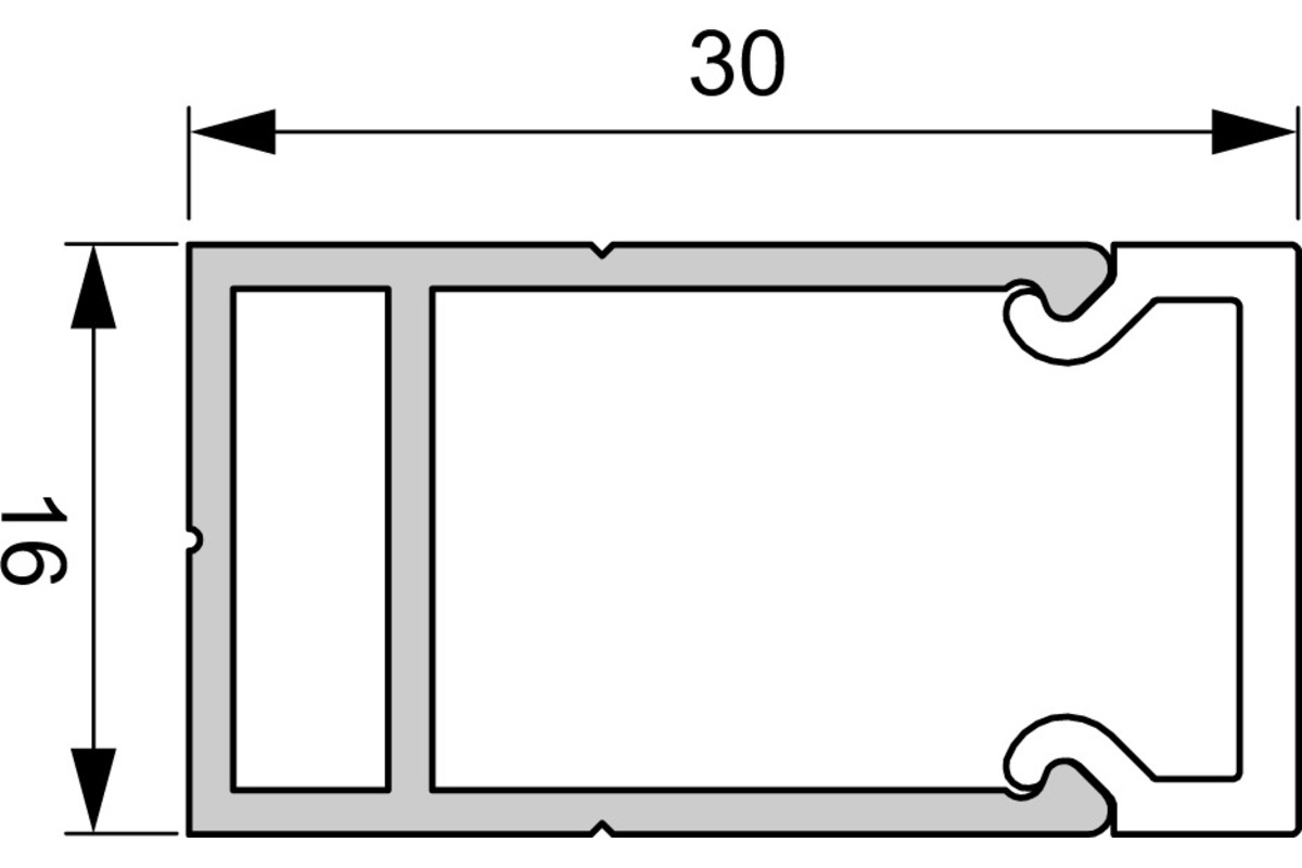 Profili per montaggio esterno o d'incassate LED L&S WTU 5 con diaframmi