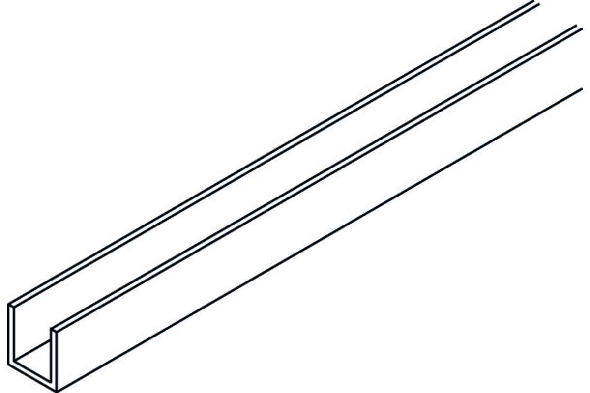 Rail de guidage laiton s.mes. percé, 13x14x1,5mm