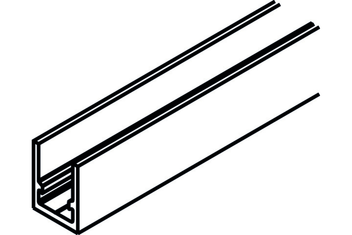 Profilo di supporto reversibile, su misura, in alluminio anodizzato, forato (604LM)