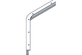 Laufschiene HAWA Alu elox. 3000mm gebogen, links, Spezial Laufschiene HAWA Alu elox. 3000mm gebogen, links, Spezial