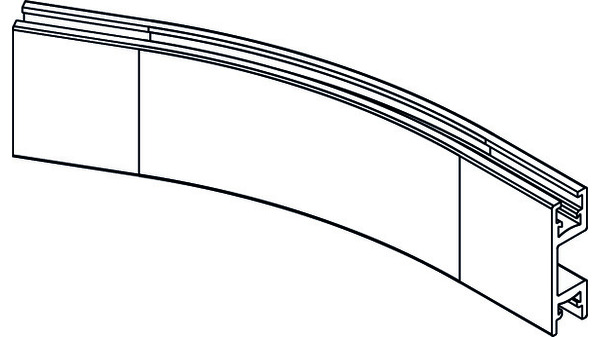 Rail ségment courbé 45° alu éloxé, intérieur