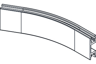 Rail ségment courbé 15° alu éloxé, intérieur