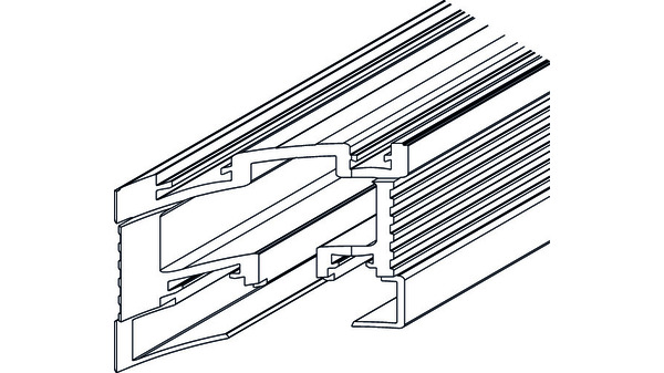 Segment raccord p. double rail 45° - 90°, droit