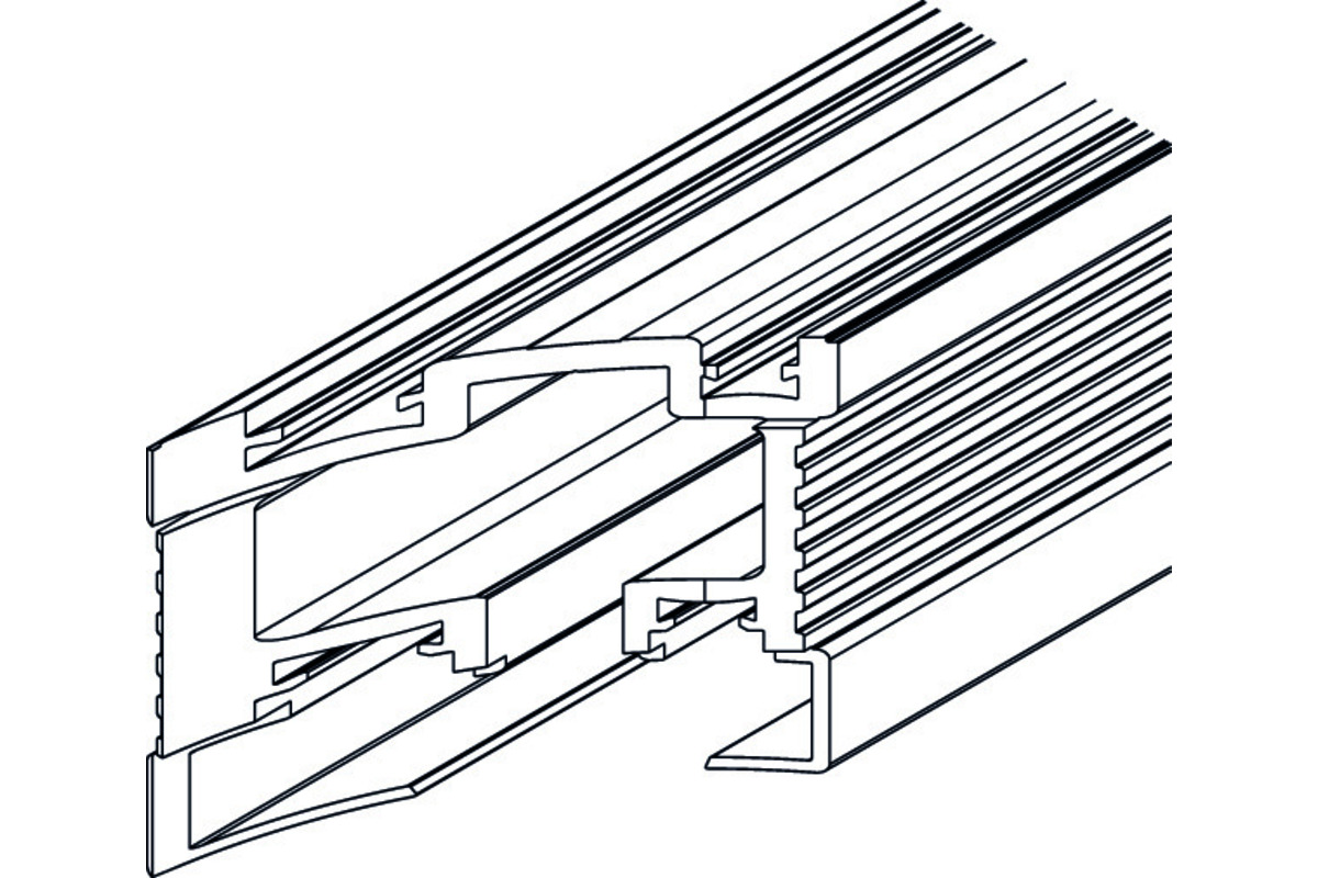 Segment raccord p. double rail 45° - 90°, droit
