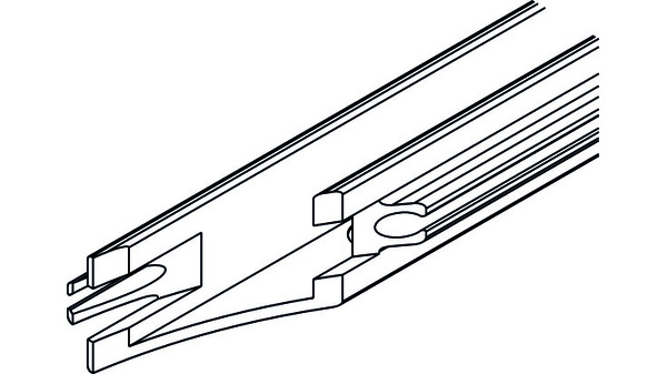 Cale de racc. p. rail de guid. 45°-90°, à droite