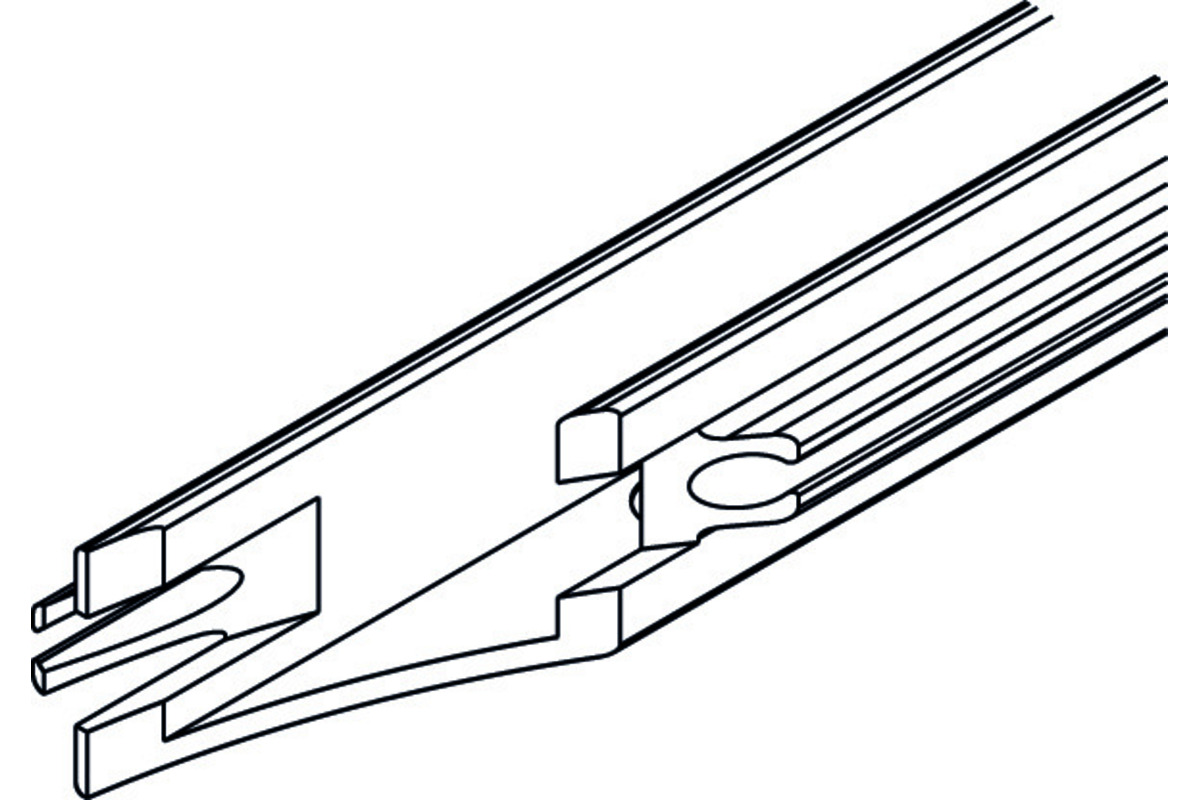 Cale de racc. p. rail de guid. 45°-90°, à droite