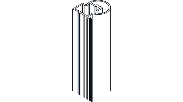 Profil vertical No. 1 - s.mes. alu brut, pour système cadre