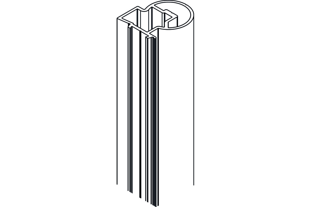Profil vertical No. 1 - 6500mm alu brut, pour système cadre