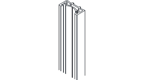 Profil vertical No. 2 - s.mes. alu brut, pour système cadre